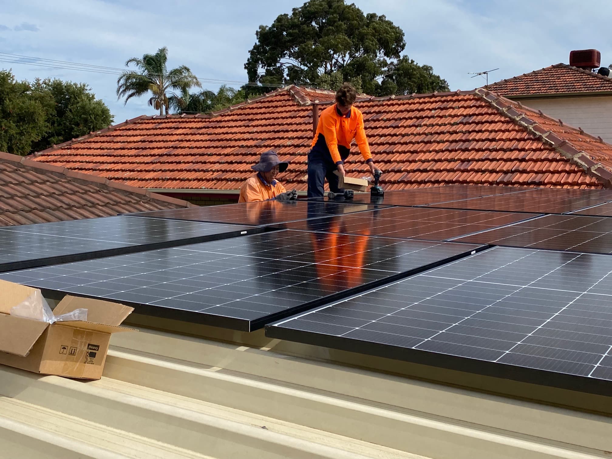 Commercial solar panel installation